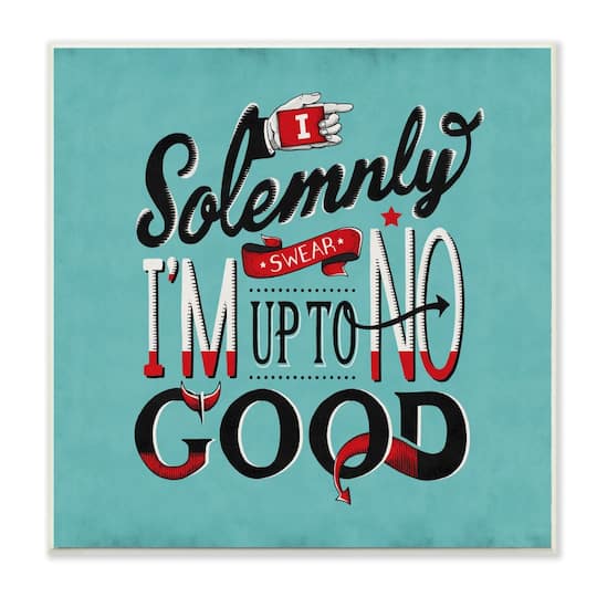 Stupell Industries Up To No Good Comic Wall Plaque